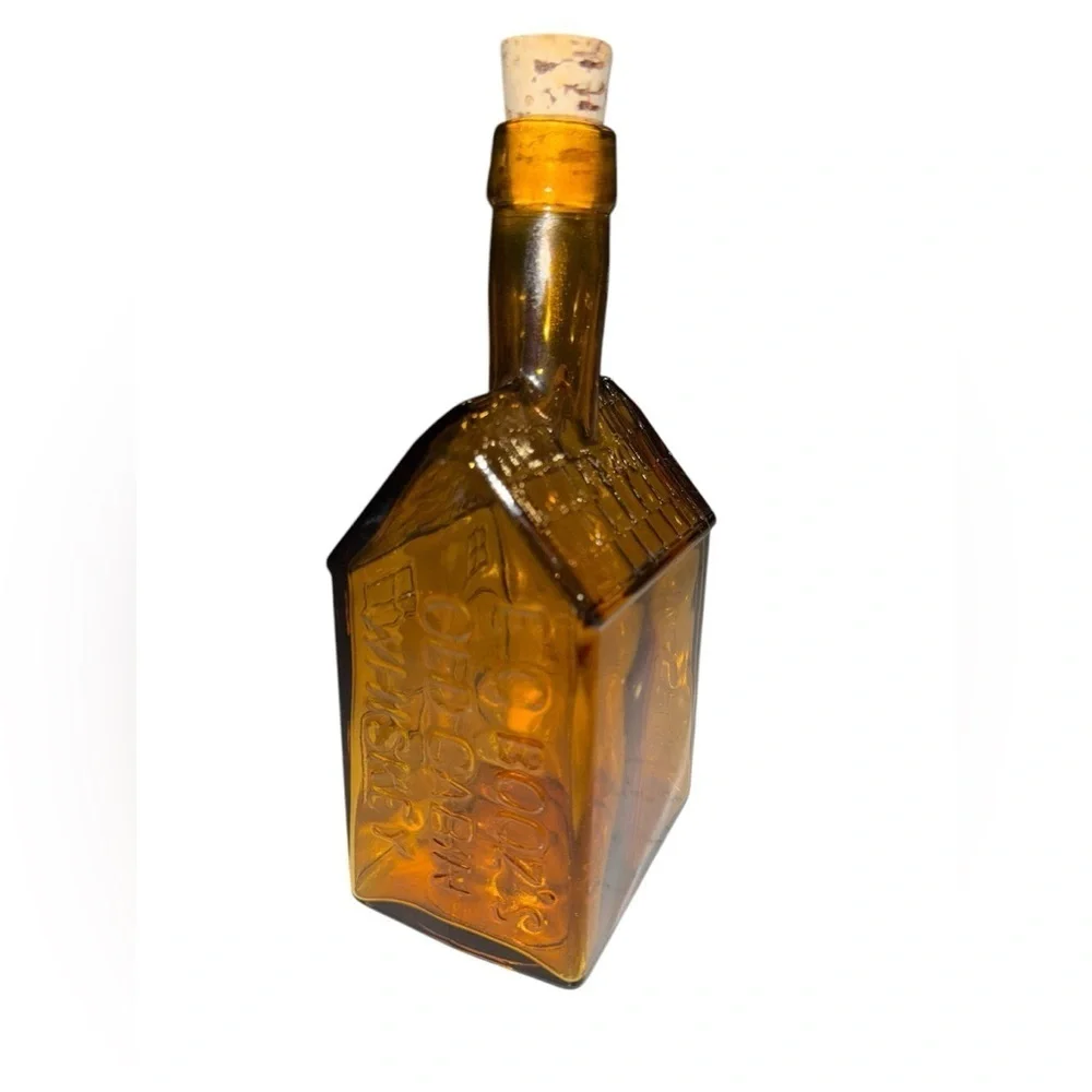 Vintage Wheaton EG Booz's Old Cabin Whiskey Bottle with cork